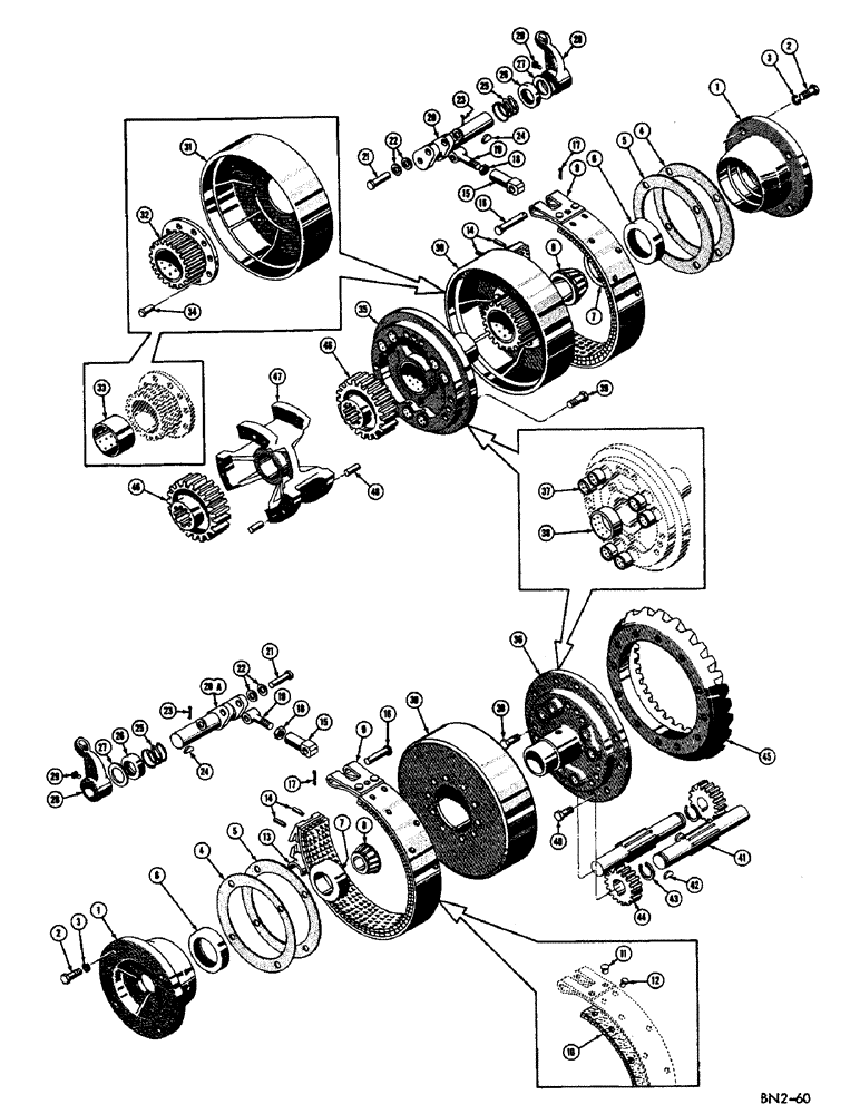 Схема запчастей Case 420B - (044) - DIFFERENTIAL (04) - UNDERCARRIAGE