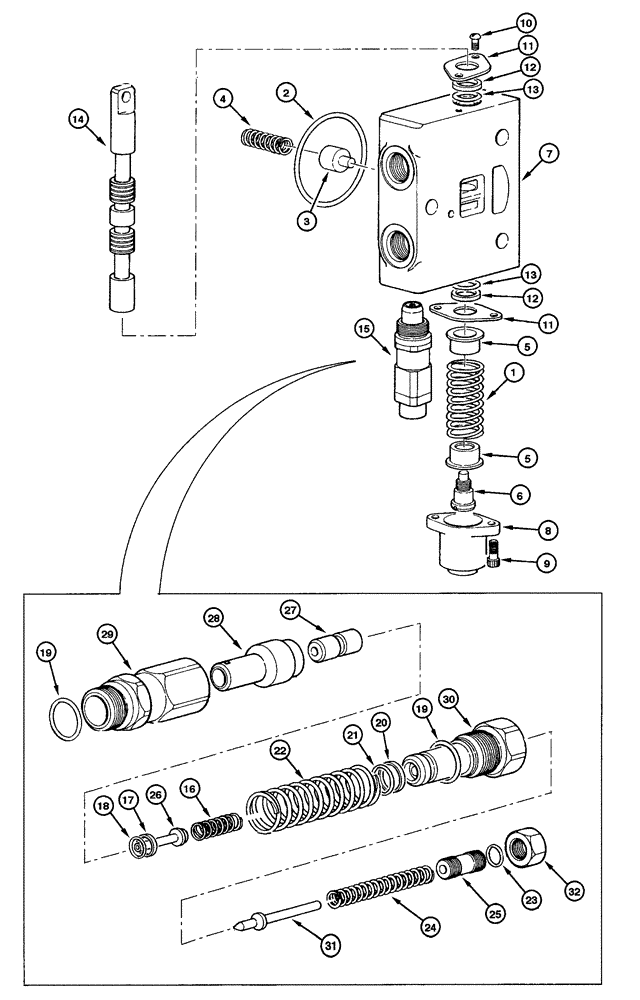 Схема запчастей Case 865 - (08.45[00]) - DISTRIBUTOR - BLADE LIFT VALVE (08) - HYDRAULICS