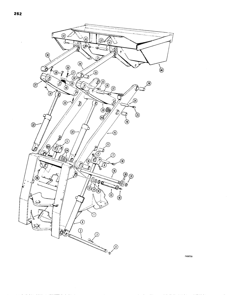 Схема запчастей Case W24B - (252) - LOADER LIFT FRAME AND RELATED PARTS (09) - CHASSIS