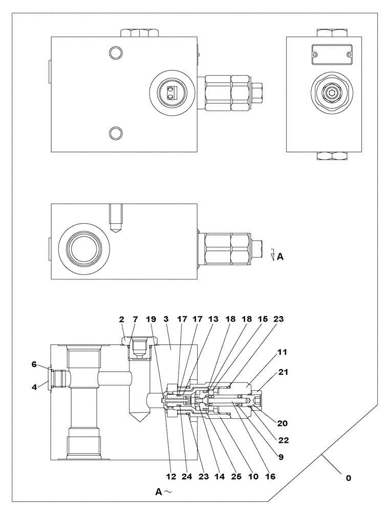 Схема запчастей Case CX210C NLC - (35.359.14) - VALVE SHUT-OFF - OPTIONAL (35) - HYDRAULIC SYSTEMS