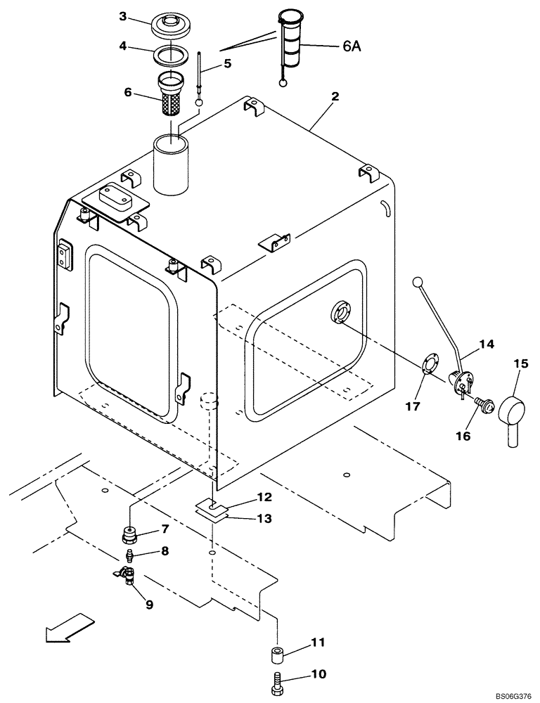 Схема запчастей Case CX210N - (03-01) - FUEL TANK (03) - FUEL SYSTEM