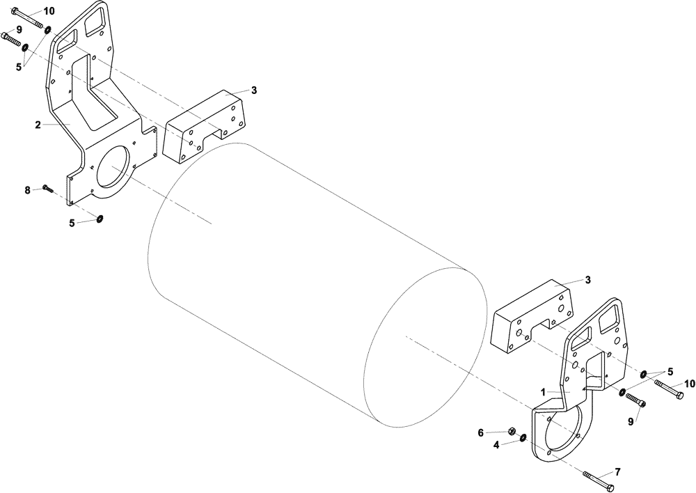 Схема запчастей Case DV202 - (12-71/2[01]) - ROLLER MOUNTING (12) - Chassis/Attachments