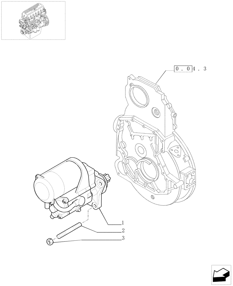 Схема запчастей Case F3BE0684A B002 - (0.36.0[01]) - STARTER MOTOR (99488641) 