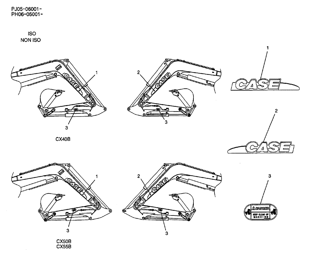 Схема запчастей Case CX50B - (06-022) - NAME PLATE INSTAL, (ATTACHMENT) (90) - PLATFORM, CAB, BODYWORK AND DECALS