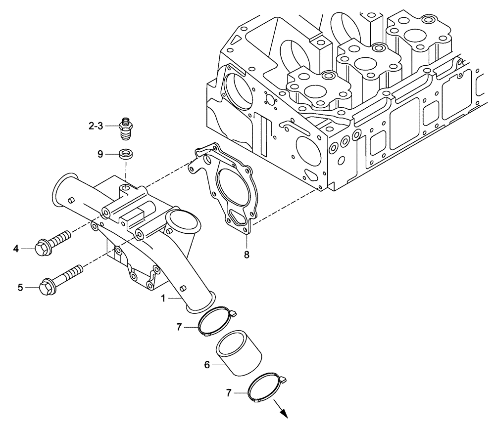 Схема запчастей Case 330B - (01A03000295[001]) - ENGINE COOLING SYSTEM (87522859) (01) - ENGINE