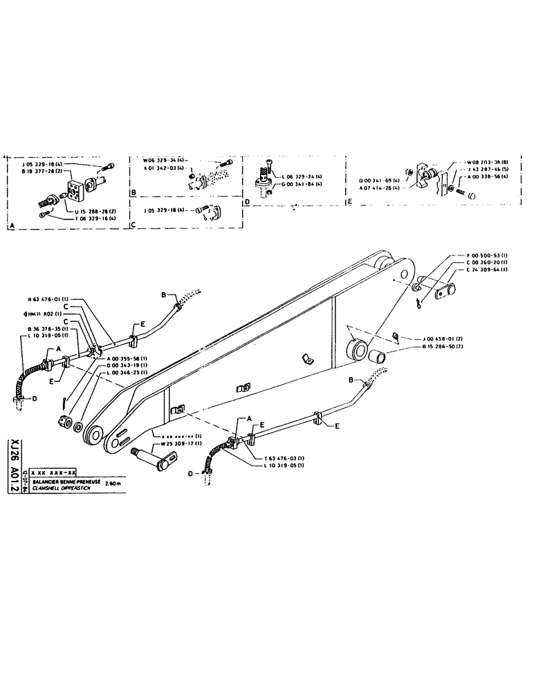 Схема запчастей Case 160CL - (307) - CLAMSHELL DIPPERSTICK (14) - DIPPERSTICKS