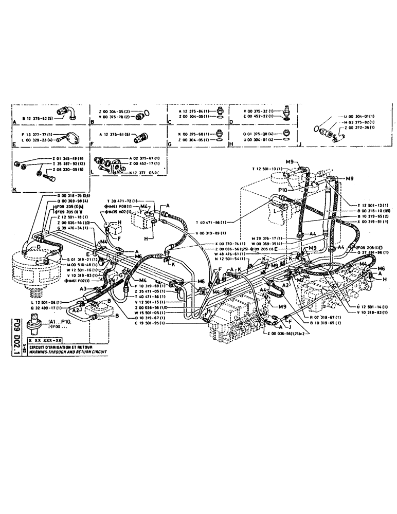 Схема запчастей Case 160CL - (108) - WARMING THROUGH AND RETURN CIRCUIT (07) - HYDRAULIC SYSTEM