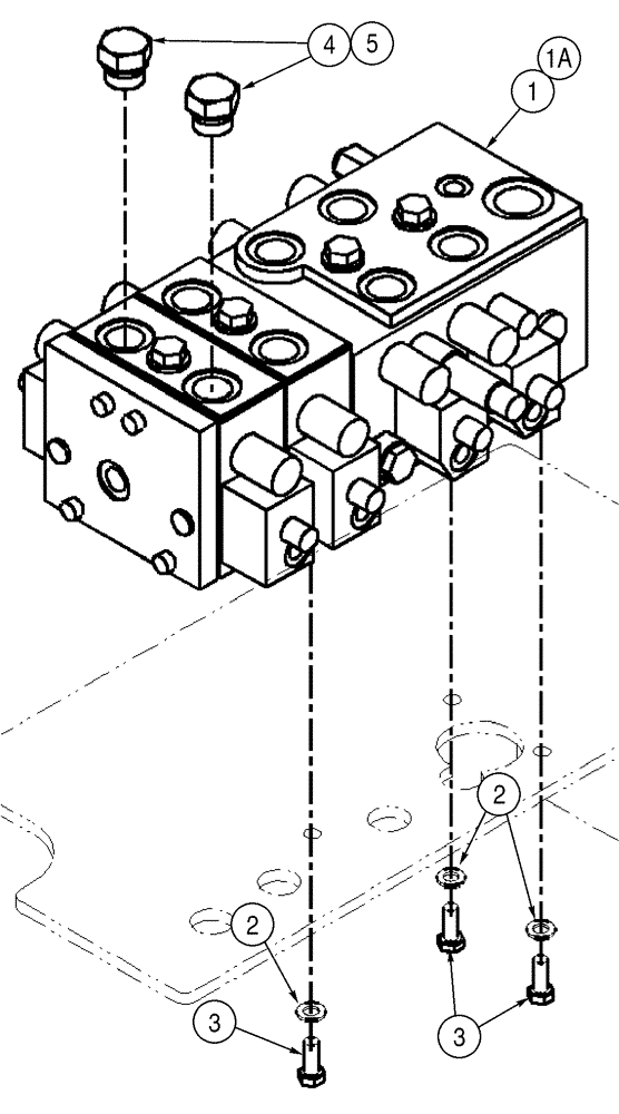 Схема запчастей Case 521D - (08-25) - VALVE, CONTROL - MOUNTING (08) - HYDRAULICS