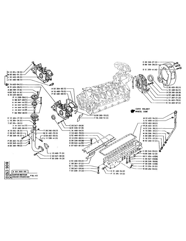 Схема запчастей Case 220 - (057) - ENGINE CRANKCASE (01) - ENGINE