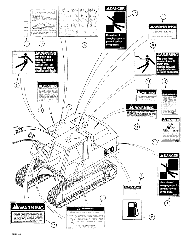 Схема запчастей Case 9030 - (9-68) - DECALS - FRENCH LANGUAGE, WARNING, DANGER, AND MISCELLANEOUS (09) - CHASSIS