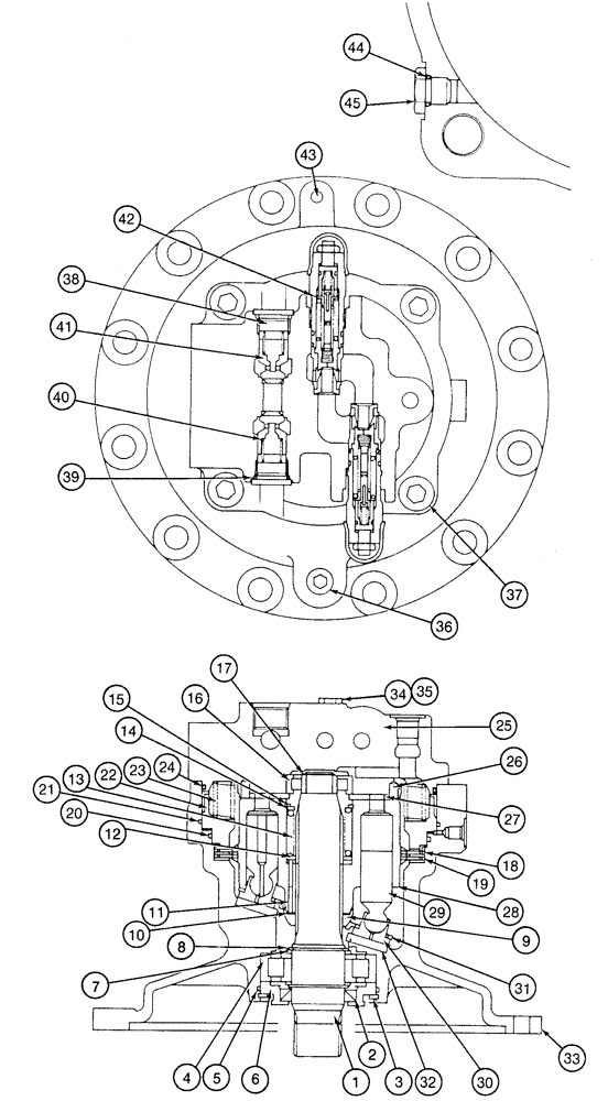 Схема запчастей Case 9050 - (8-58) - 156778A1 SWING MOTOR (08) - HYDRAULICS