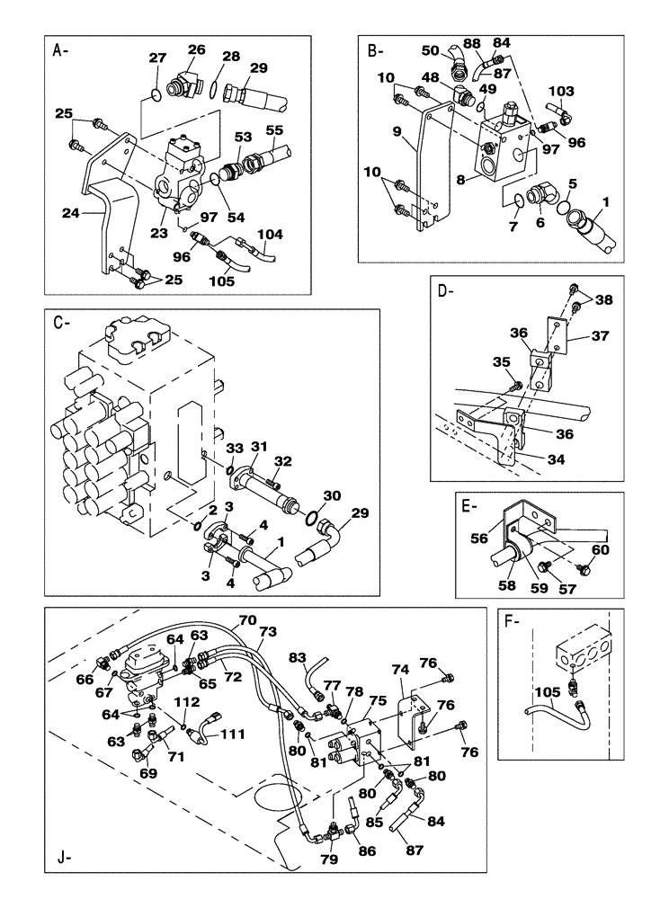 Схема запчастей Case CX300C - (08-043-00[01]) - HYDRAULIC CIRCUIT - OPTIONAL - 3-WAY (08) - HYDRAULICS