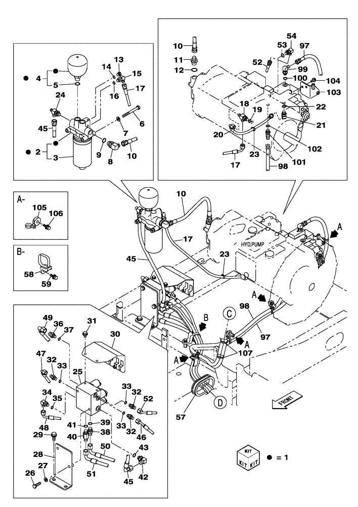 Схема запчастей Case CX210C LC - (35.310.01[01]) - HYDRAULIC CIRCUIT - PILOT - LEAK-OFF RETURN (35) - HYDRAULIC SYSTEMS