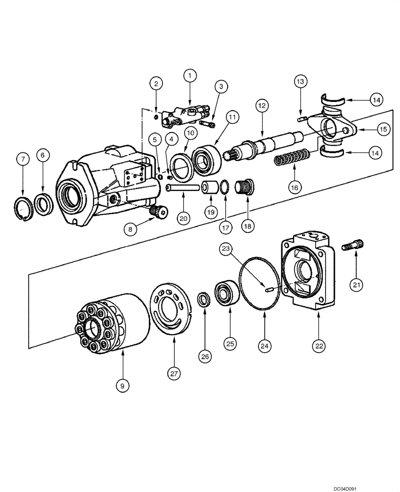 Схема запчастей Case 885 - (08.03[00]) - MAIN HYDRAULIC PUMP (08) - HYDRAULICS