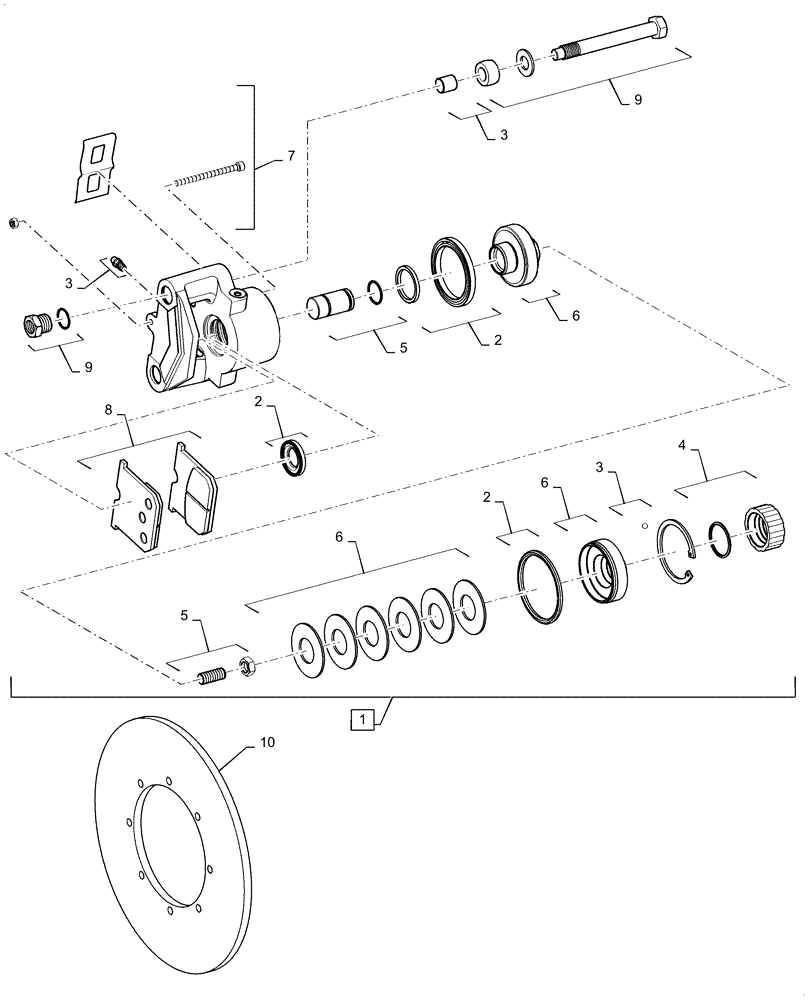 Схема запчастей Case 621E - (07-01[01]) - BRAKE PARKING AFTER SERIAL NUMBER N9F206959 (07) - BRAKES