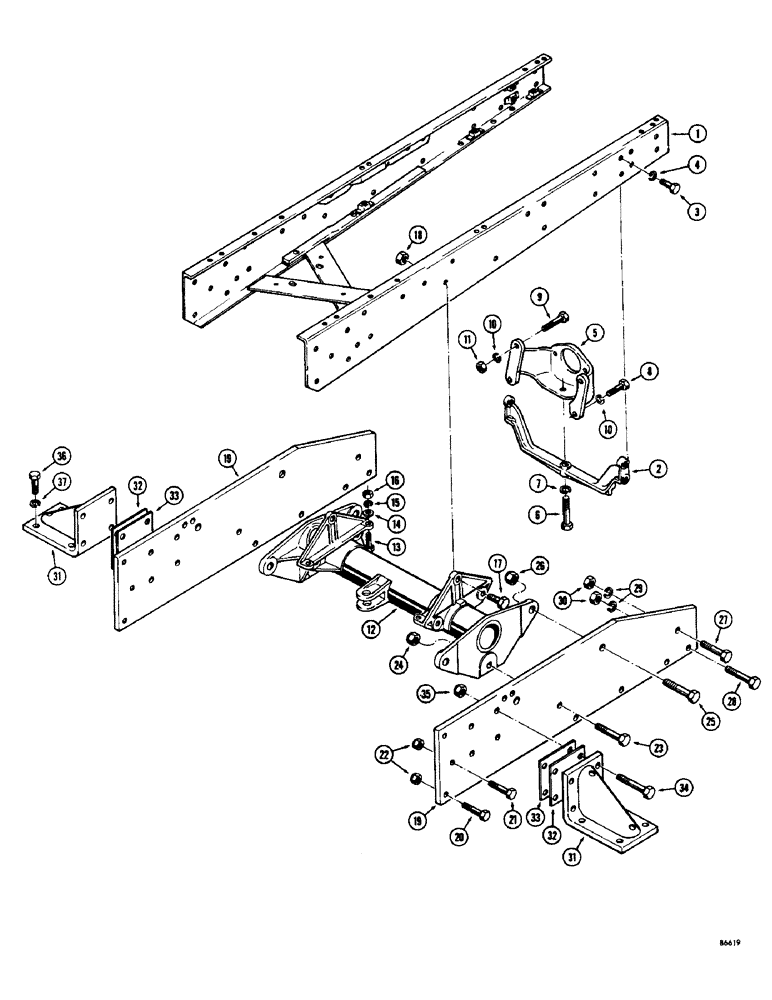 Схема запчастей Case 310G - (058) - ENGINE FRAME, TORQUE TUBE, ENGINE SUPPORTS AND SIDE PLATES (01) - ENGINE