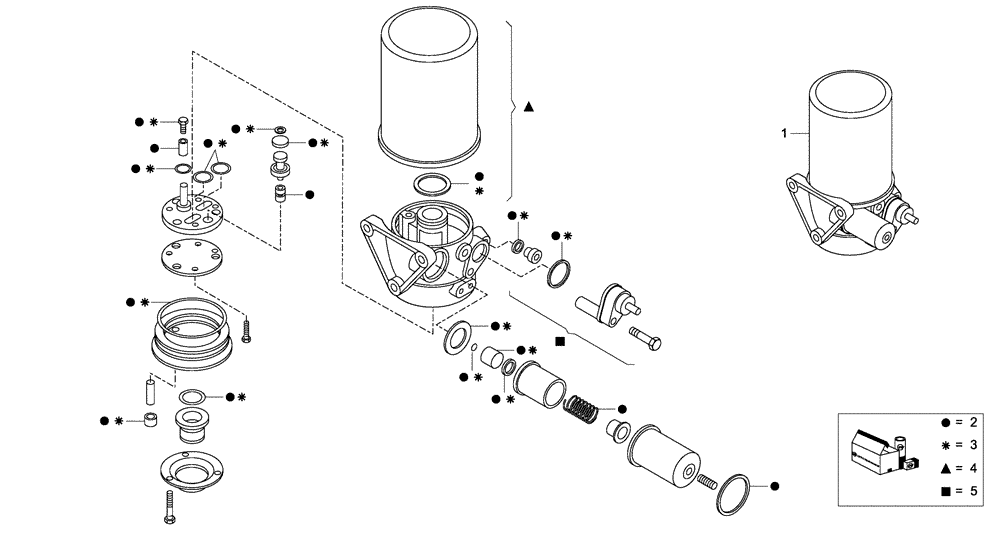 Схема запчастей Case 340 - (49W00000010[001]) - DRYER, AIR / REPAIR KITS (8960179690) (09) - Implement / Hydraulics / Frame / Brakes