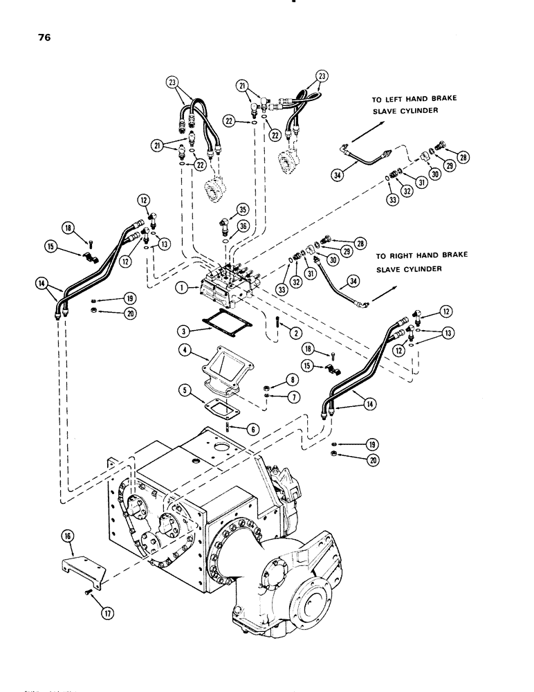 Схема запчастей Case 1150 - (076) - TRANSMISSION HYDRAULICS (03) - TRANSMISSION