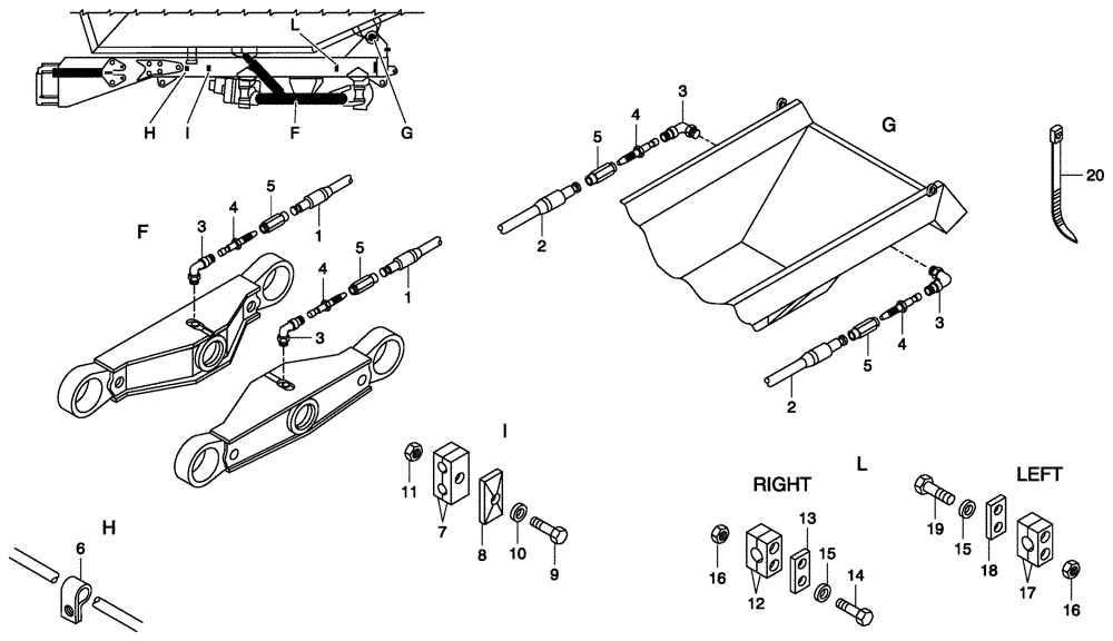 Схема запчастей Case 335 - (94A01000518[001]) - GREASING SYSTEM - REAR FRAME (19) - OPTIONS