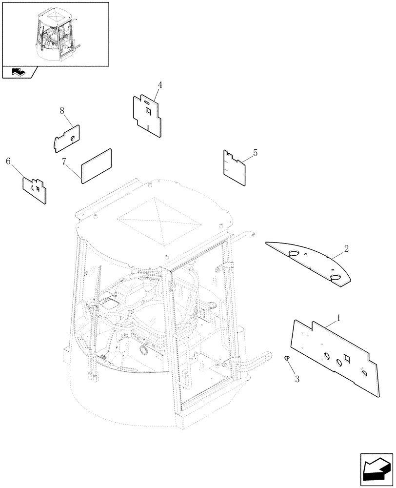 Схема запчастей Case 21E - (439[15]) - CAB SEAL MATERIAL (10) - OPERATORS PLATFORM