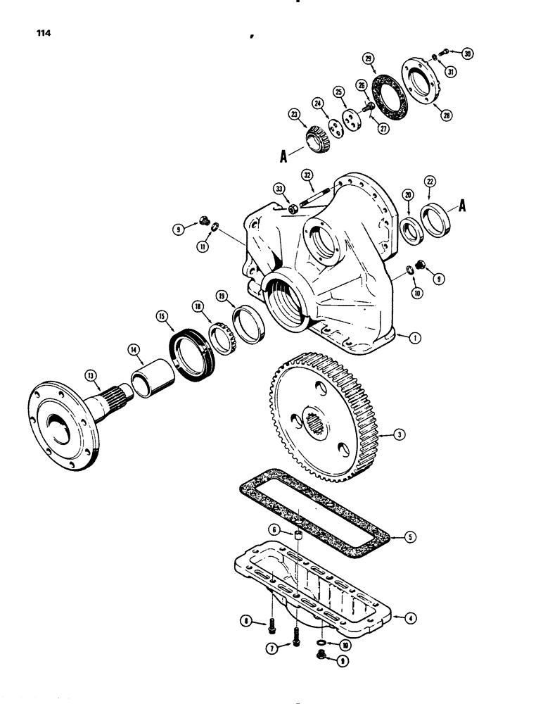 Схема запчастей Case 450B - (114) - TRANSMISSION FINAL DRIVE, G101939 AND G101940 TRANSMISSIONS (03) - TRANSMISSION