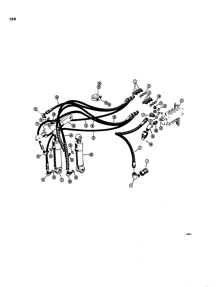 Схема запчастей Case 35 - (130) - 3-POINT HITCH HYDRAULICS 