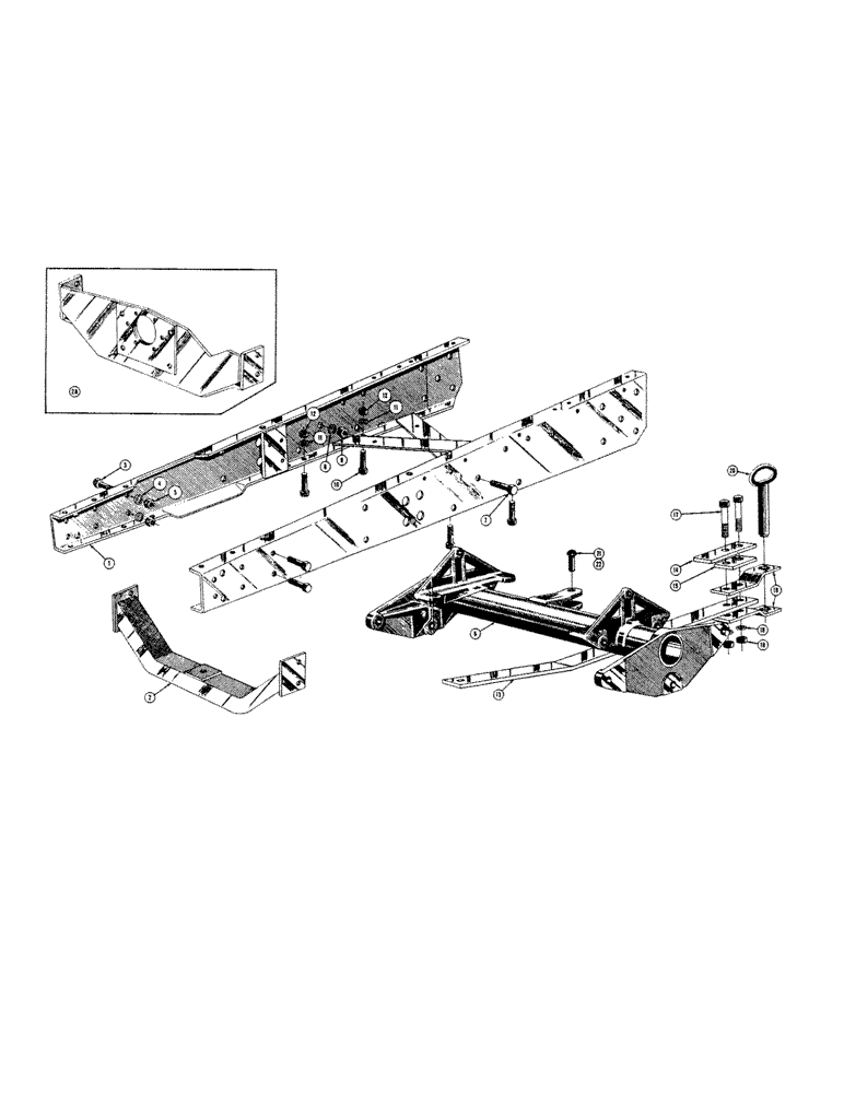 Схема запчастей Case 520 - (006) - ENGINE FRAME, TORQUE TUBE, DRAWBAR, AND ENGINE SUPPORTS (01) - ENGINE