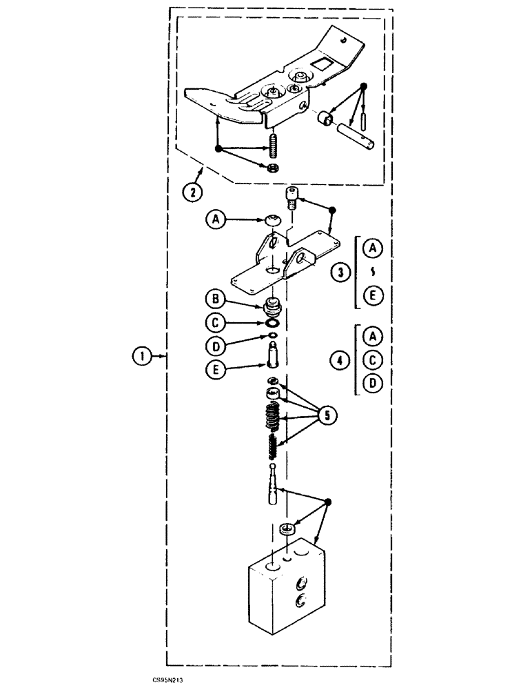 Схема запчастей Case 688BCK - (8E-22) - FOOT CONTROL VALVE, 688B CK (120301-) (07) - HYDRAULIC SYSTEM