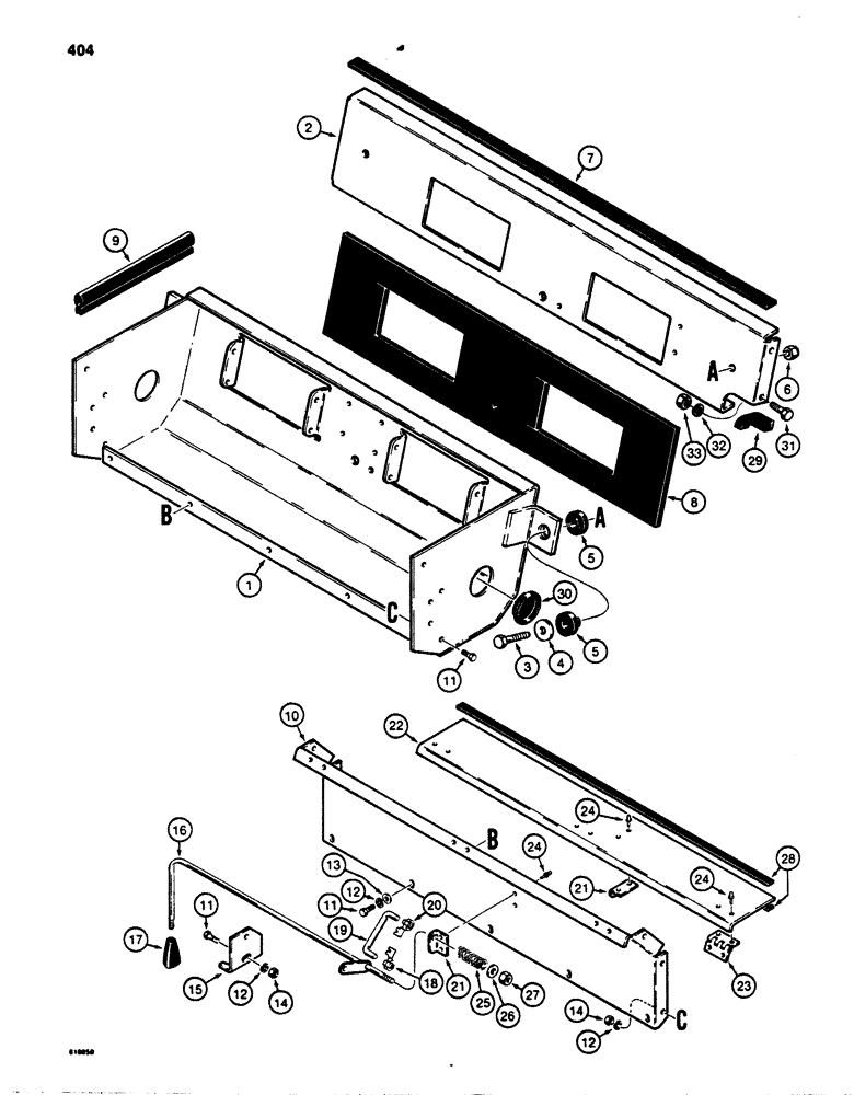 Схема запчастей Case 850B - (404) - CAB - PRESSURIZED, BLOWER HOUSING AND AIR FLOW CONTROL (05) - UPPERSTRUCTURE CHASSIS