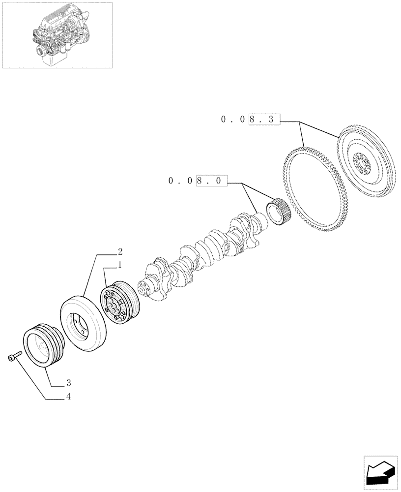 Схема запчастей Case F3AE0684E B002 - (0.08.4[01]) - DAMPER (504034523) 