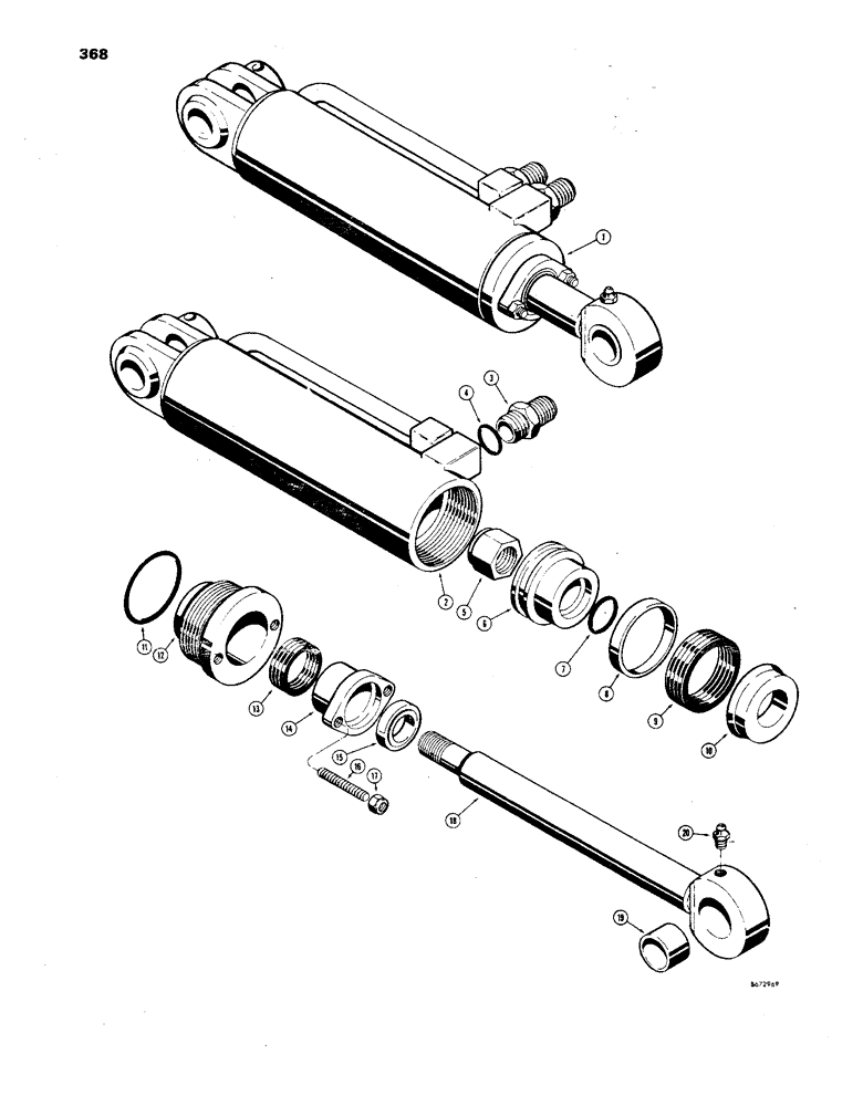 Схема запчастей Case 850 - (368) - DROTT CLAM CYLINDER (07) - HYDRAULIC SYSTEM