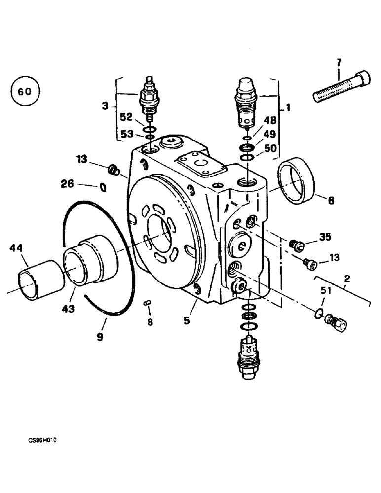 Схема запчастей Case 221B - (8-43A) - HIGH PRESSURE PUMP - REGULATOR, 121B DAH1216844- / 221B DAH2216859- (08) - HYDRAULICS