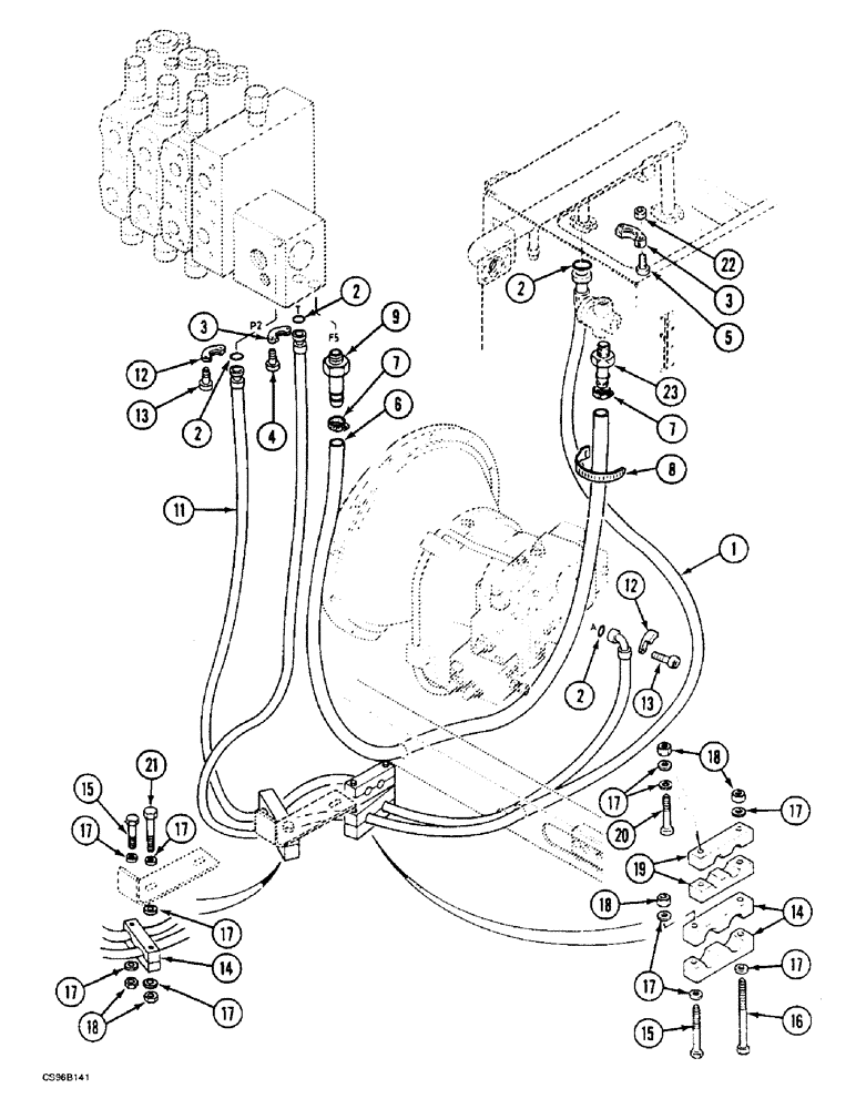 Схема запчастей Case 688BCK - (8B-04) - CIRCUIT - ENGINE MODULE, 688B CK (120301-) (07) - HYDRAULIC SYSTEM