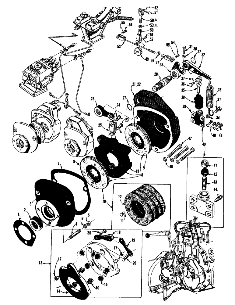Схема запчастей Case 750 - (058) - BRAKE PARTS & LINKAGE (03) - TRANSMISSION