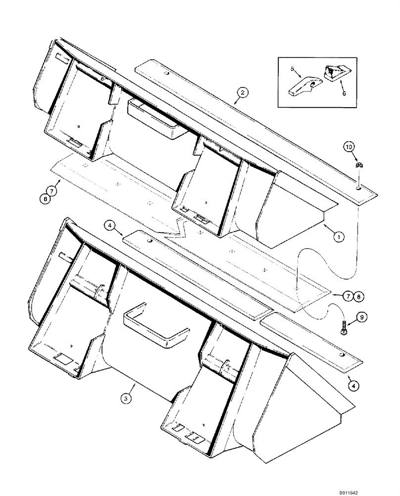 Схема запчастей Case 1845C - (09-11) - BUCKETS - LOADER (CASE COUPLER, HYDRAULIC COUPLING), JAF0041368 - (09) - CHASSIS/ATTACHMENTS