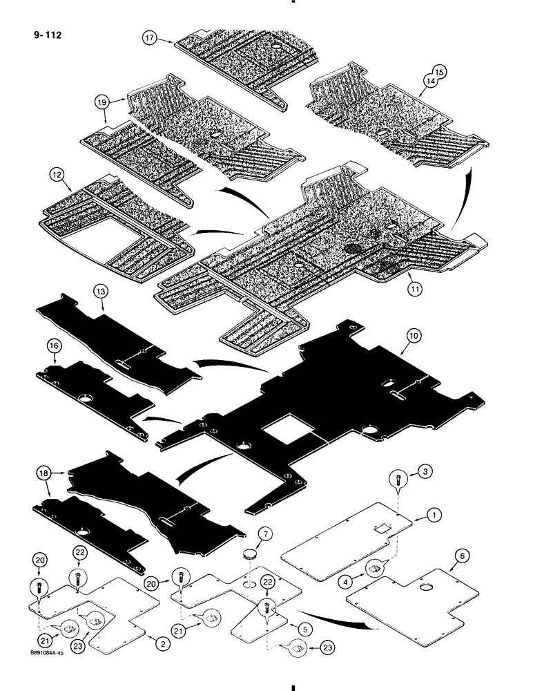 Схема запчастей Case 580K - (9-112) - FLOOR PLATES AND FLOORMATS (09) - CHASSIS/ATTACHMENTS