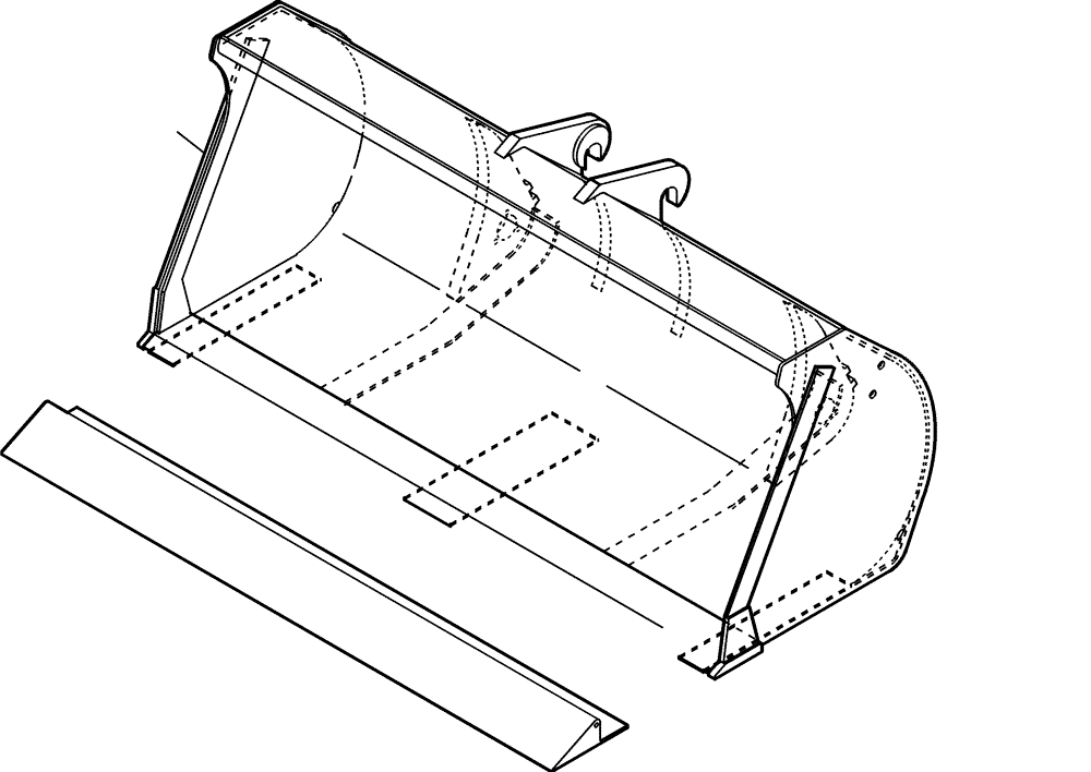 Схема запчастей Case 21D - (64.200[001]) - LOADING BUCKET INSTALLATION 800L/1900MM (OPTION) (S/N 561101-UP) No Description