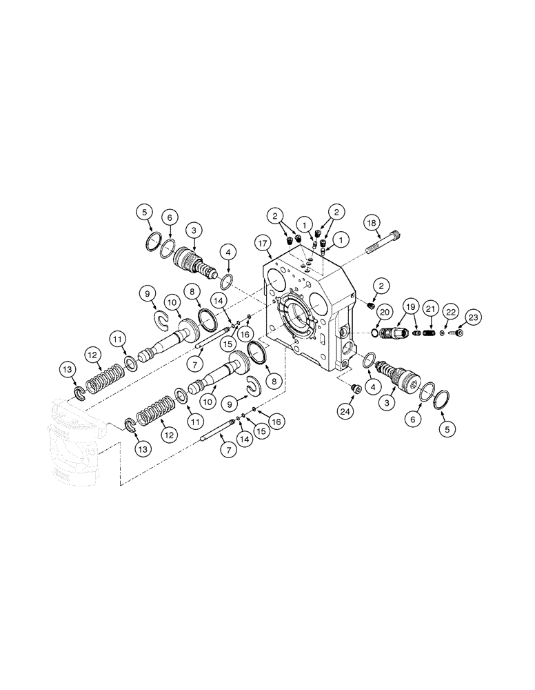 Схема запчастей Case 865 AWD - (08-018[01]) - FRONT WHEEL DRIVE HYDRAULIC PUMP - ASSEMBLY (08) - HYDRAULICS