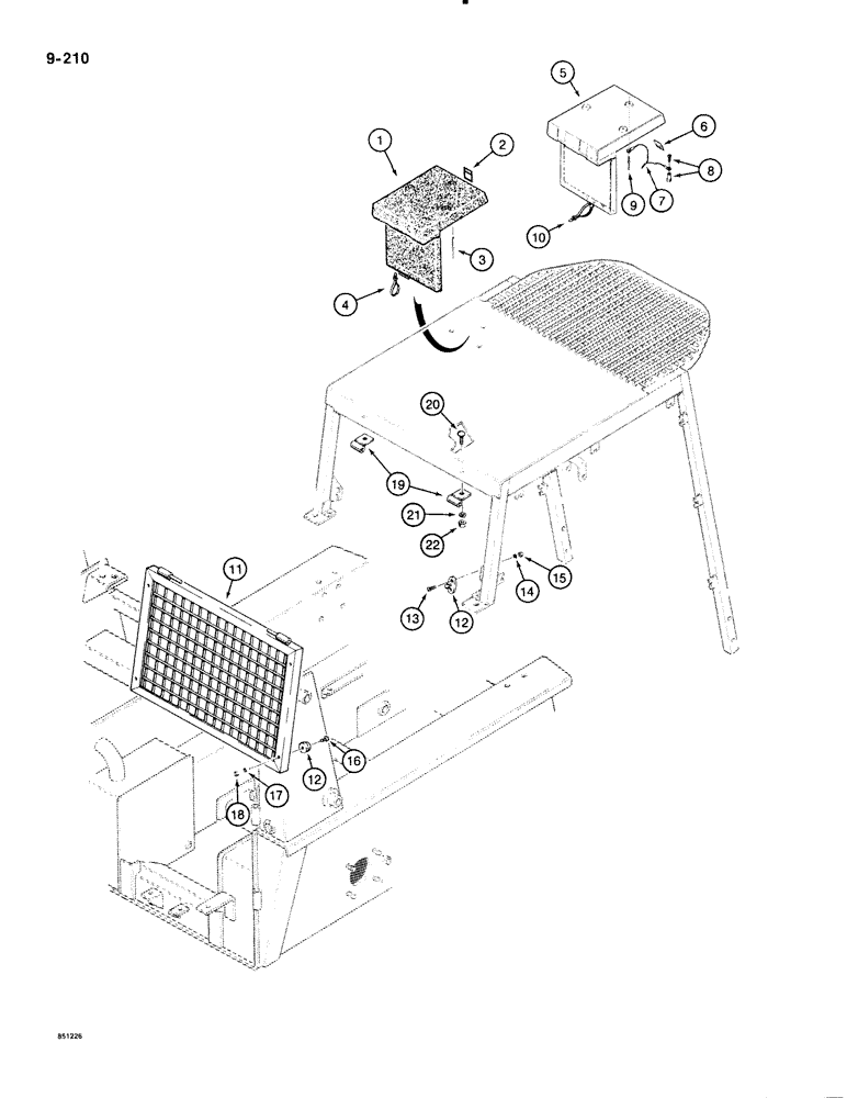 Схема запчастей Case 1835B - (9-210) - OPERATORS MANUAL BOX AND REAR GUARD (09) - CHASSIS/ATTACHMENTS