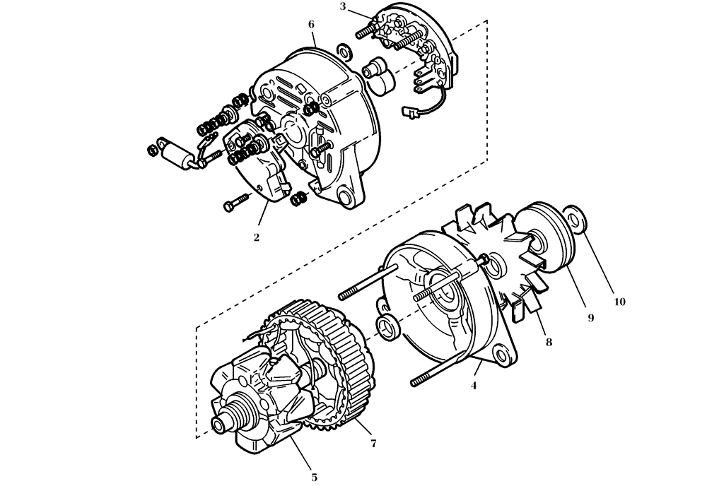 Схема запчастей Case 221D - (95.262[001]) - ALTERNATOR (S/N 581101-UP) (10) - ENGINE