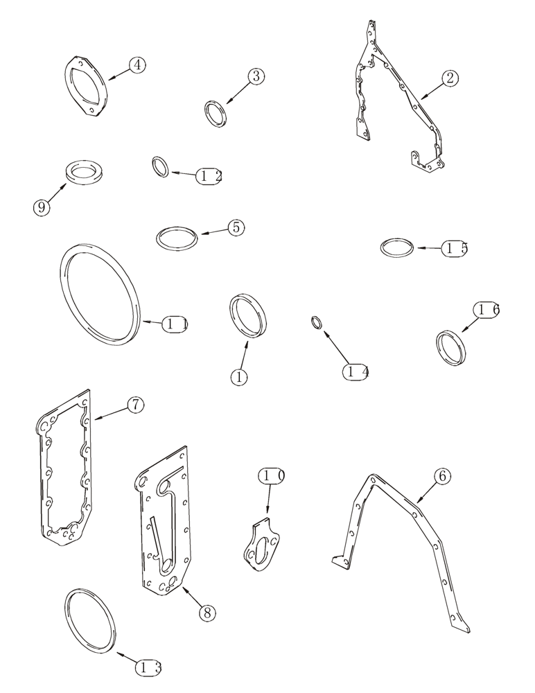 Схема запчастей Case 821C - (02-49) - GASKET KIT (02) - ENGINE