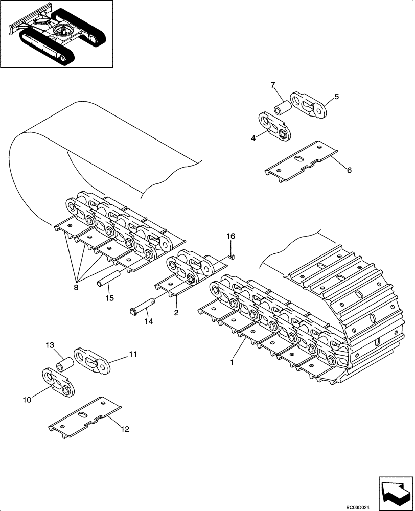 Схема запчастей Case CX31 - (05-05[00]) - SHOE, TRACK (CX31 ASN PW10 - 22001) (11) - TRACKS/STEERING