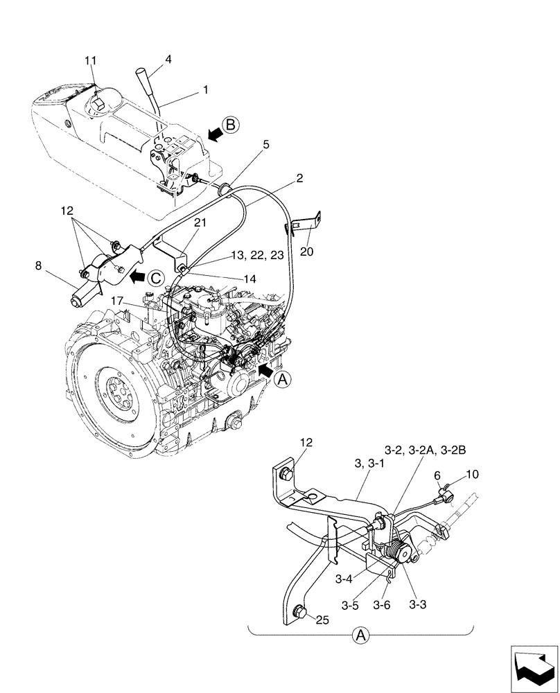 Схема запчастей Case CX50B - (01-020[01]) - CONTROL ASSY, ENGINE (10) - ENGINE