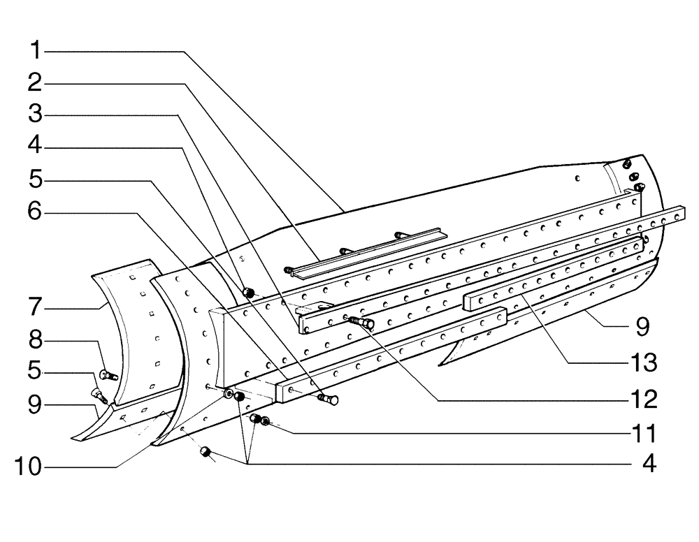 Схема запчастей Case 885B - (09-17[02]) - BLADE (14 FEET) - ASSEMBLY (09) - CHASSIS/ATTACHMENTS