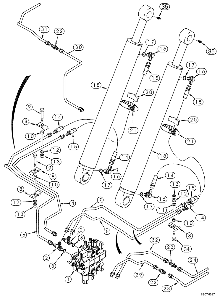 Схема запчастей Case 570MXT - (08-03) - HYDRAULICS - CYLINDER, LOADER LIFT (08) - HYDRAULICS