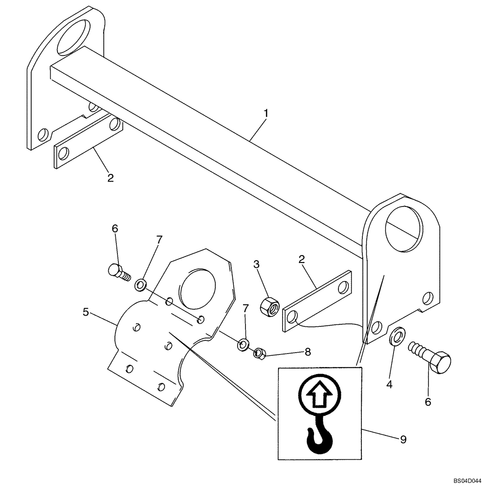 Схема запчастей Case 435 - (09-24) - LIFT HOOK (09) - CHASSIS