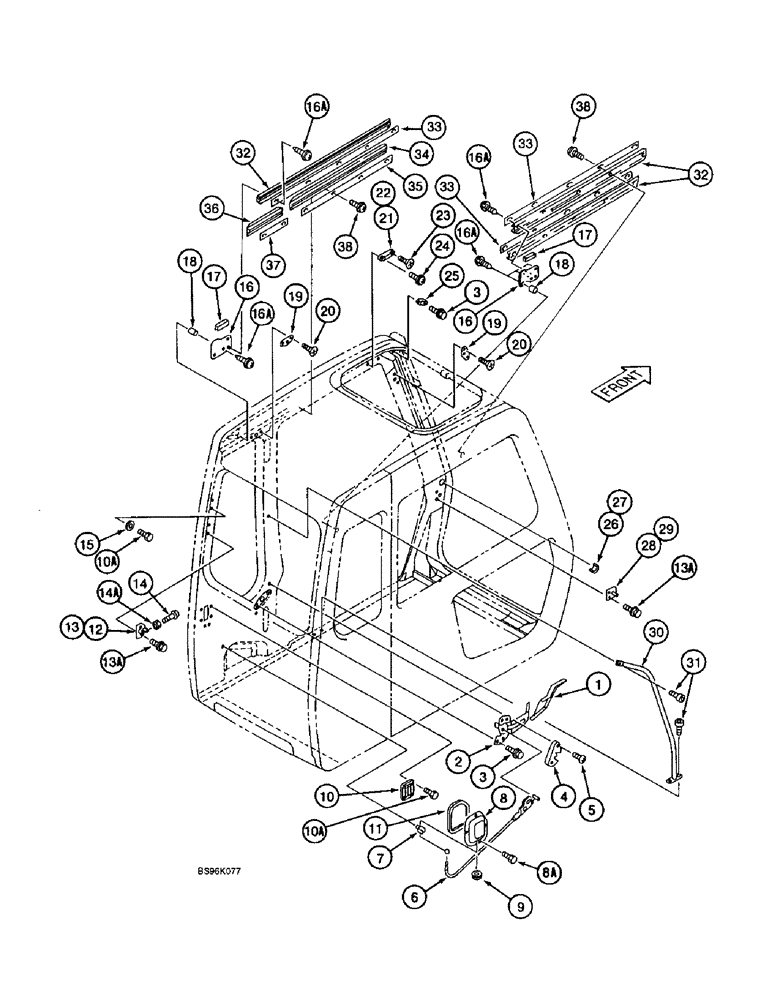 Схема запчастей Case 9040B - (9-072) - CAB ASSEMBLY MISCELLANEOUS PARTS (09) - CHASSIS