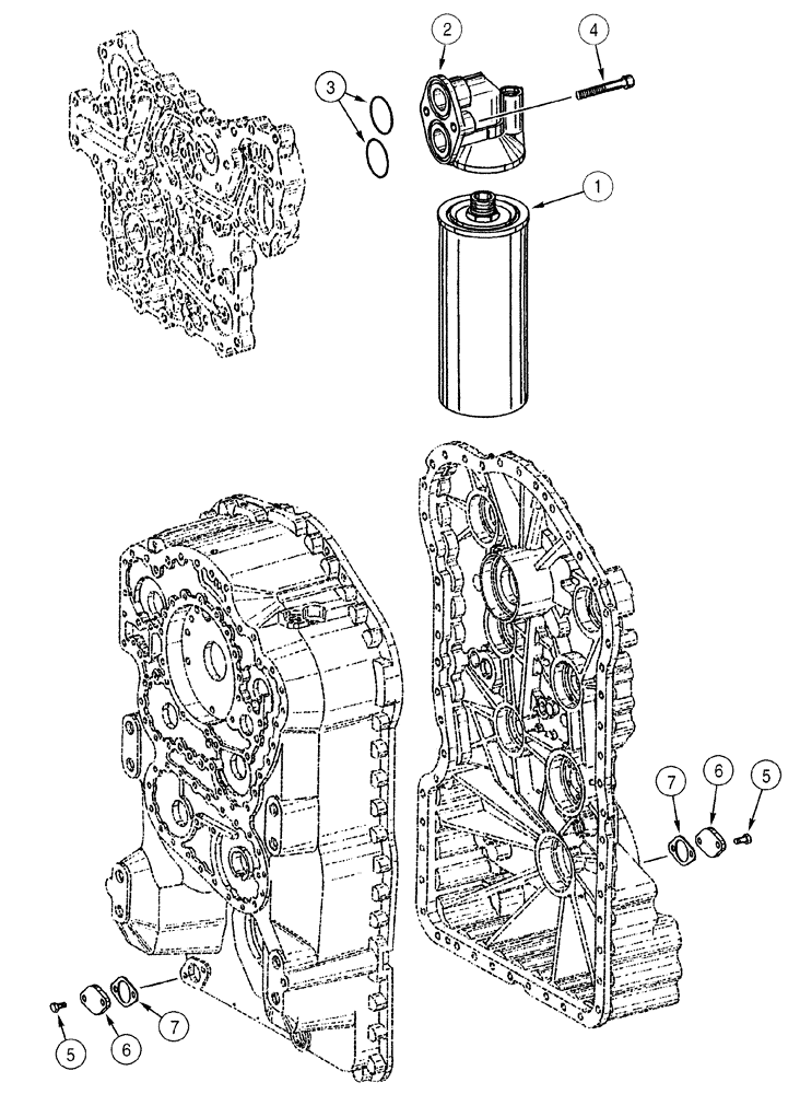 Схема запчастей Case 521D - (06-21) - TRANSMISSION - FILTER, OIL AND FILLER COVER (06) - POWER TRAIN