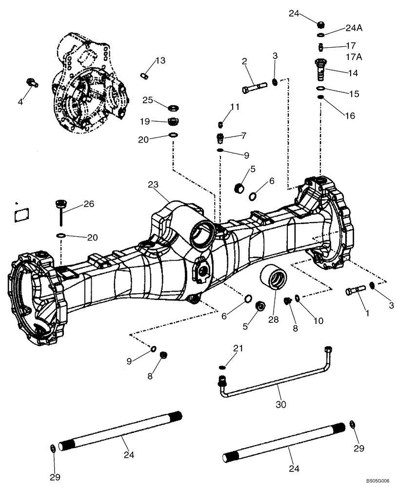 Схема запчастей Case 721D - (06-28) - AXLE, REAR - HOUSING (06) - POWER TRAIN