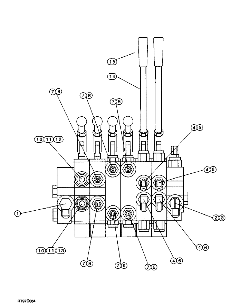 Схема запчастей Case 200TX - (9-12) - TRANSPORT VALVE FITTINGS 